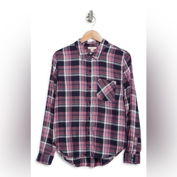 𝅺NWT COMO VINTAGE Plaid Button-Up Shirt M - Picture 2 of 10